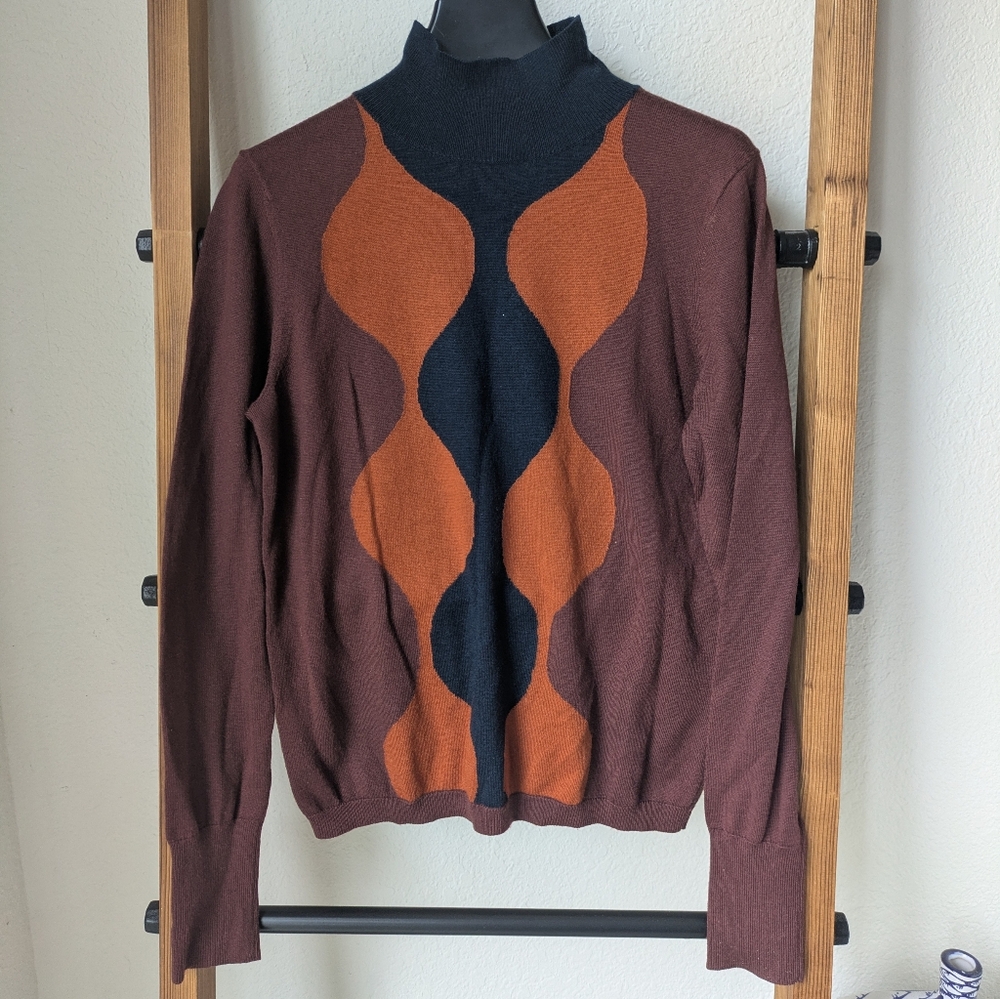 Marimekko Women's Brown And Black Knit  Sweater - Size M